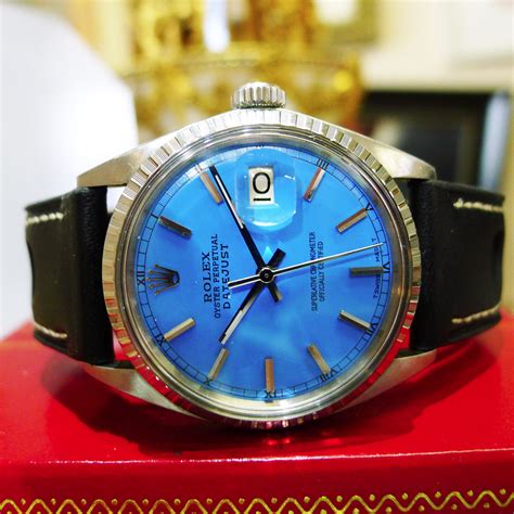 fake rolex watches blue face|rolex with light blue face.